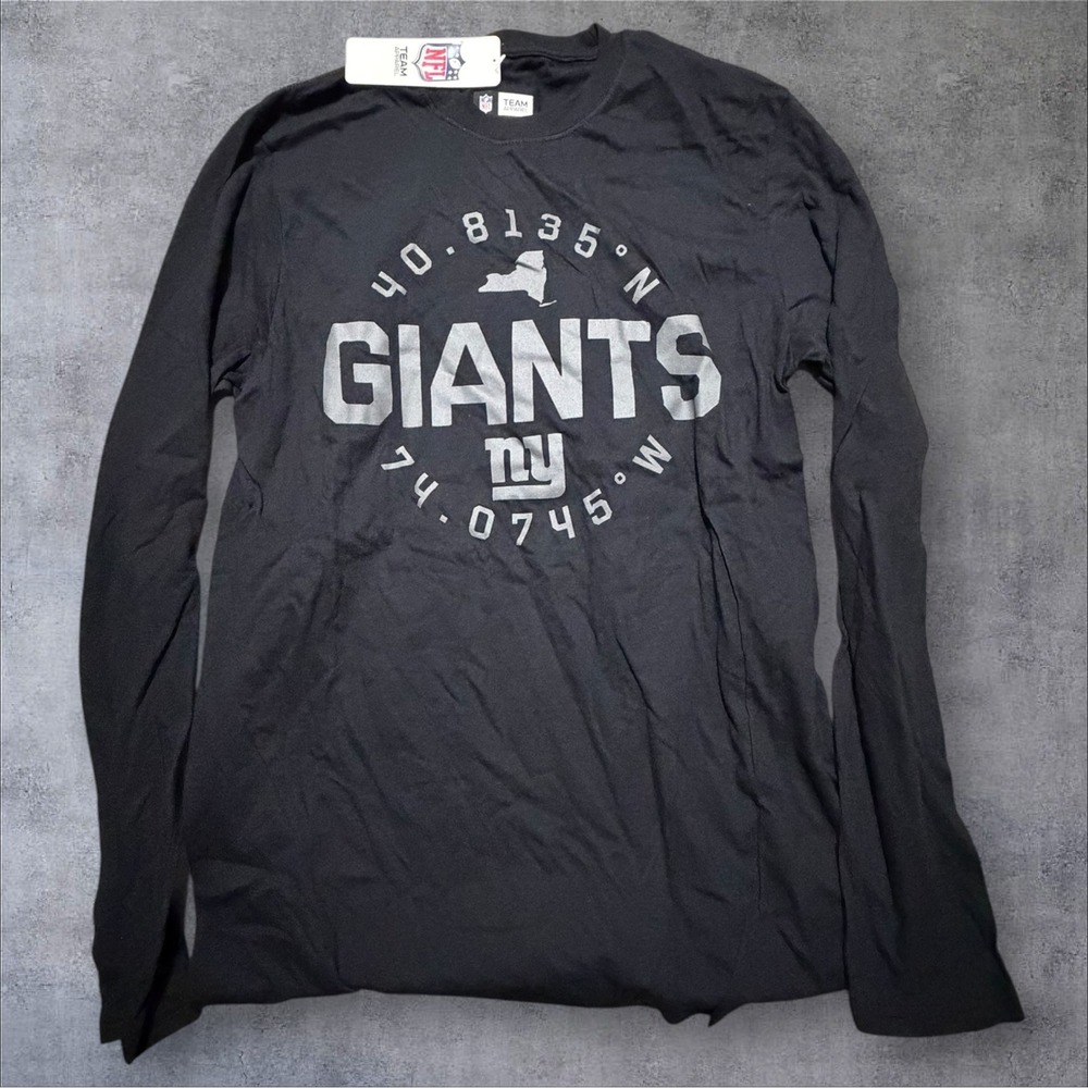 NFL Team Apparel New York Coordinates Long Sleeve Graphic T-Shirt Black Medium